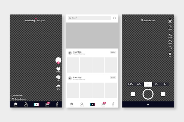 Free vector tiktok interface concept