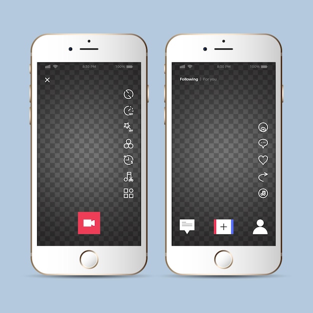 Free vector tiktok interface concept