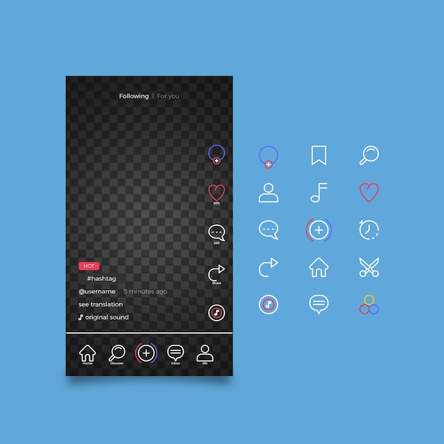 Free vector tiktok interface concept