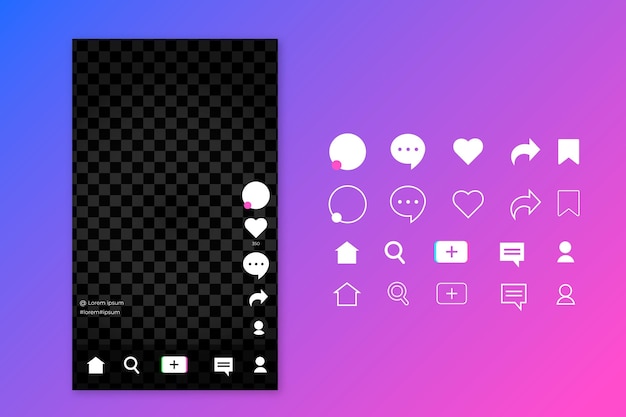 Free vector tiktok interface concept