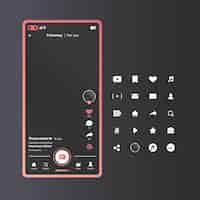 무료 벡터 tiktok 인터페이스 개념