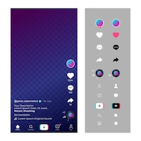 Tiktok interface with icons and chat