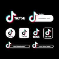 Vettore gratuito collezione logo tiktok