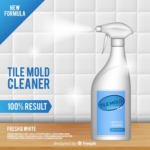 Free vector tile mold cleaner advertisement background