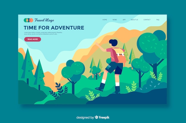 Time for adventure landing page