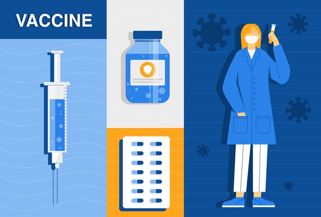 Time to Coronavirus vaccination concept. Biochemical researchers are testing a vaccine against the coronavirus