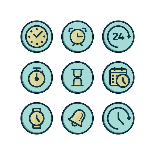 Free vector time icons collection