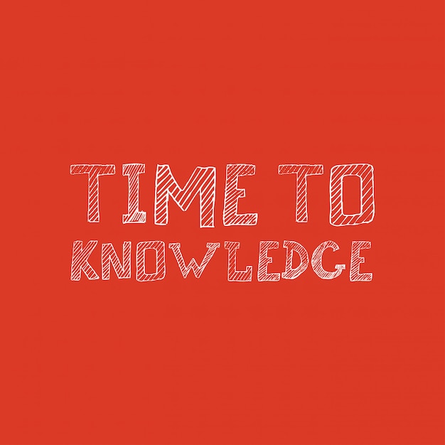 Time to knowledge typography design vector