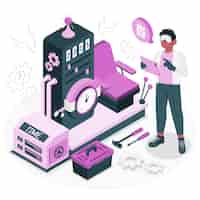 Free vector time machine concept illustration