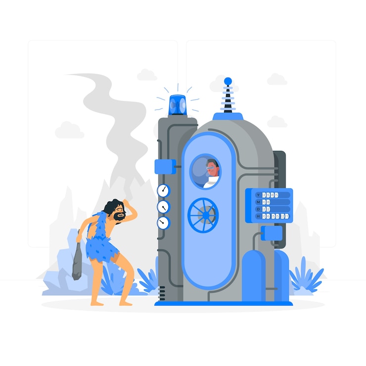 Free Vector time machine concept illustration