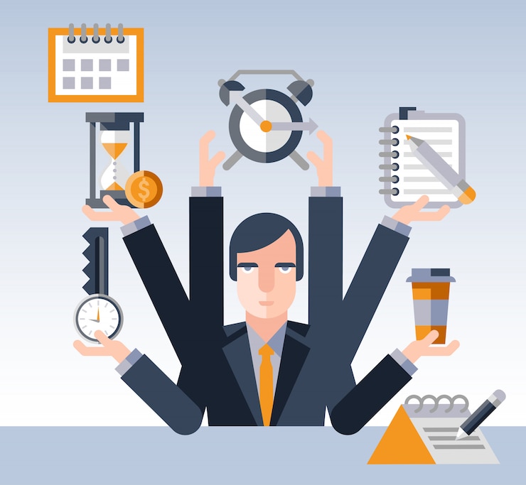 Free Vector time management businessman