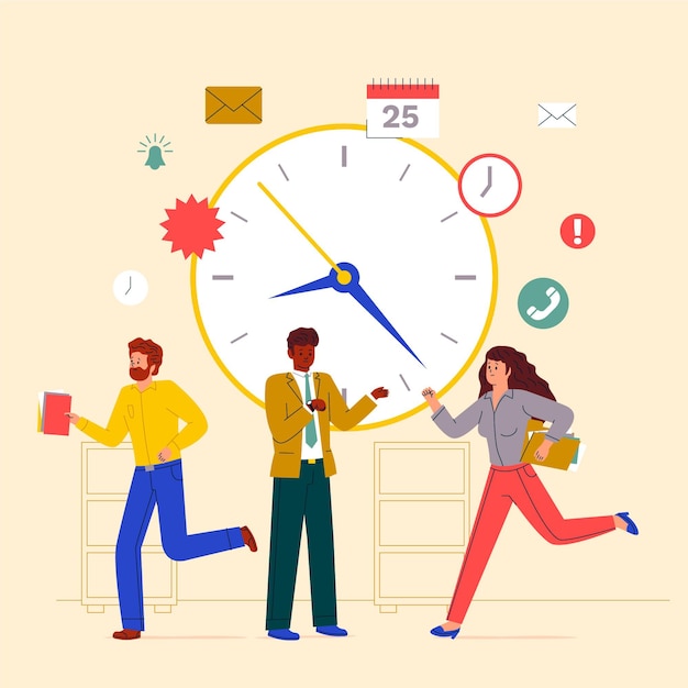 Free vector time management concept illustrated