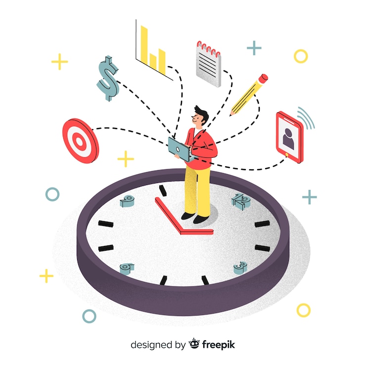 Free Vector time management concept for landing page