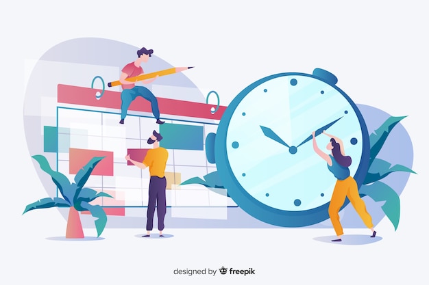 Free vector time management concept for landing page