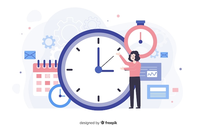 Free vector time management concept for landing page