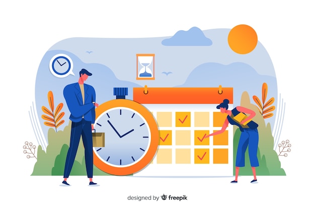 Free vector time management concept for landing page