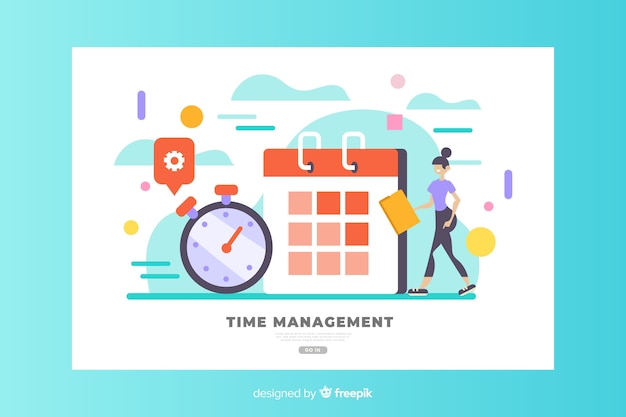 Free vector time management concept for landing page