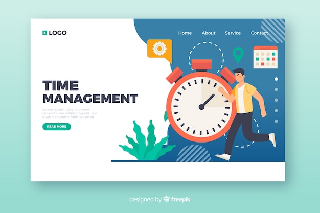 Free vector time management concept for landing page