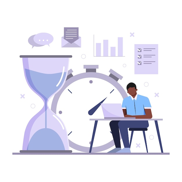 Time management concept man working