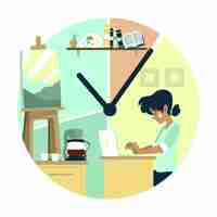 Free vector time management concept work and leisure time