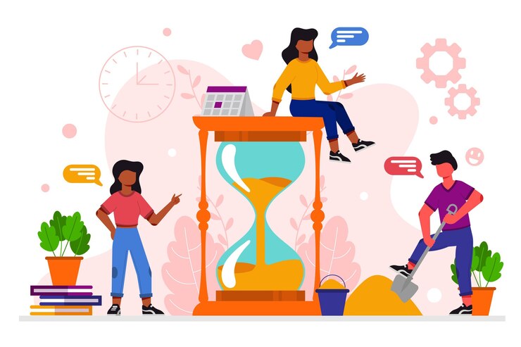Free Vector time management  flat design illustration