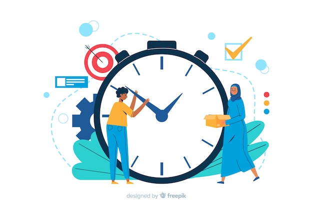 Time management landing page illustration