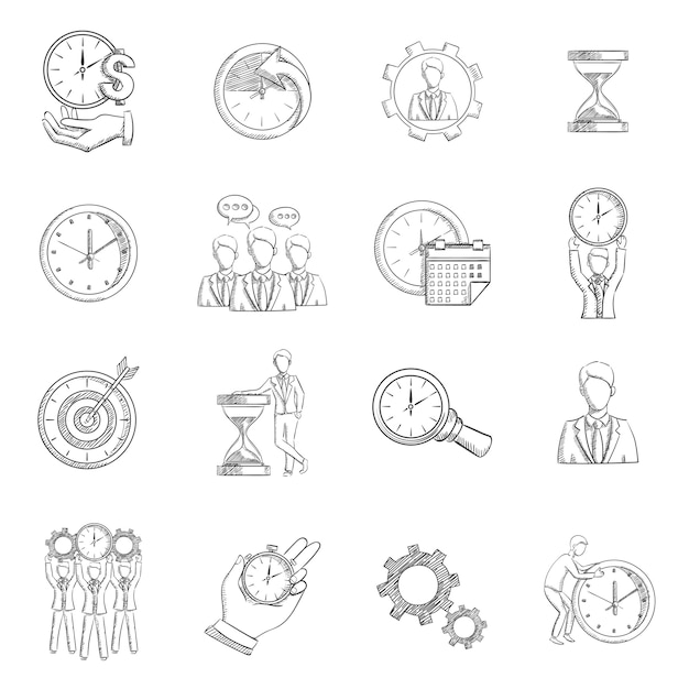 Free vector time management sketch
