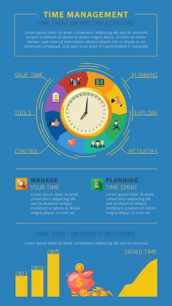 Free vector time management tips infographic poster