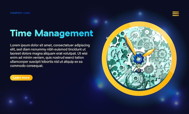 Free vector time management web banner.