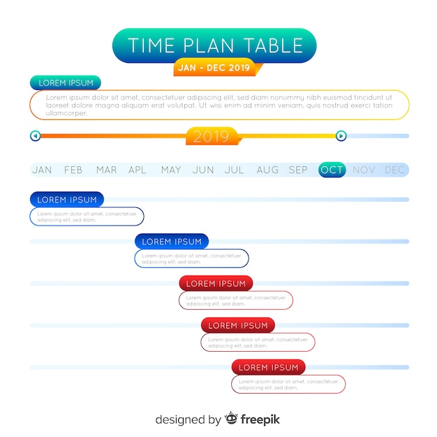 Time plan table design