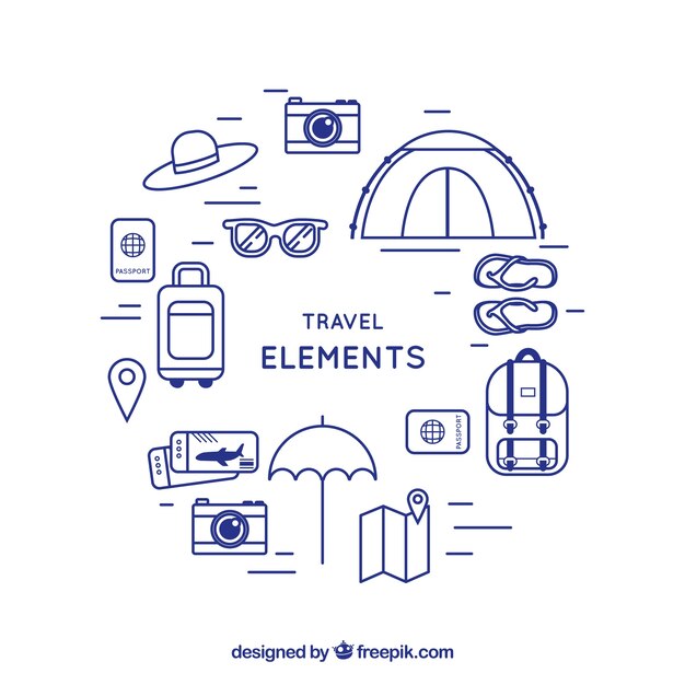 Time for traveling background with elements