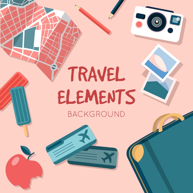 Time for traveling background with elements