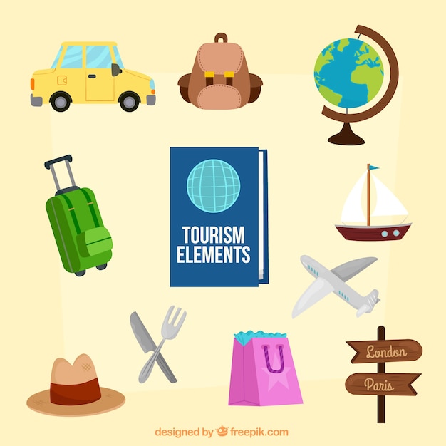 Free vector time for traveling background with elements