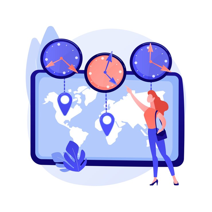 Free Vector time zones abstract concept