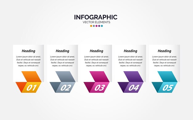 Timeline 5 Options Horizontal Infographic For Presentations Workflow Process Diagram Flow Chart Report