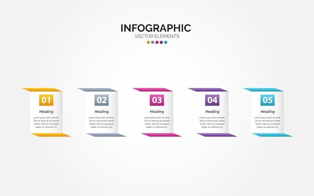 Timeline 5 options horizontal infographic for presentations workflow process diagram flow chart report