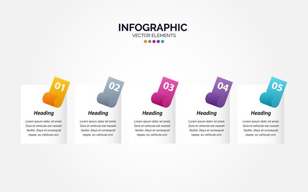 Timeline 5 Options Horizontal Infographic For Presentations Workflow Process Diagram Flow Chart Report