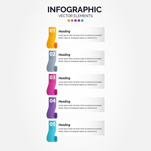 Timeline 5 Options Vertical Infographic For Presentations Workflow Process Diagram Flow Chart Report