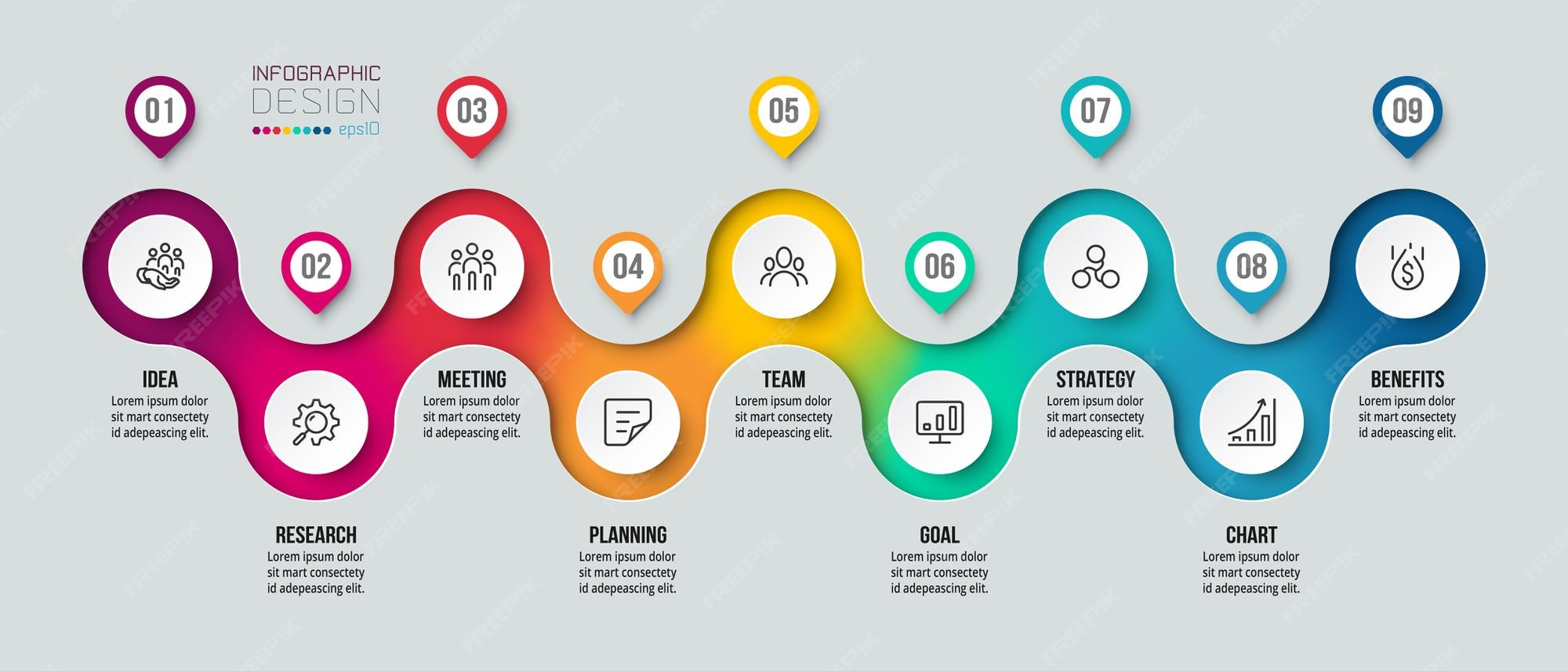 Premium vector timeline chart business infographic template