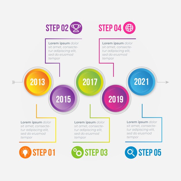 Timeline gradient business infographic