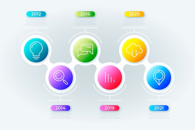 Free vector timeline gradient business infographic