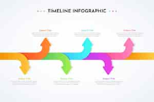 Vettore gratuito modello di progettazione infografica gradiente timeline