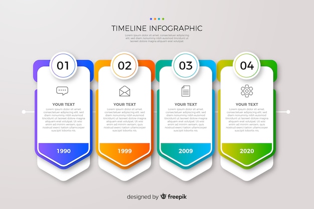 Timeline gradient infographic