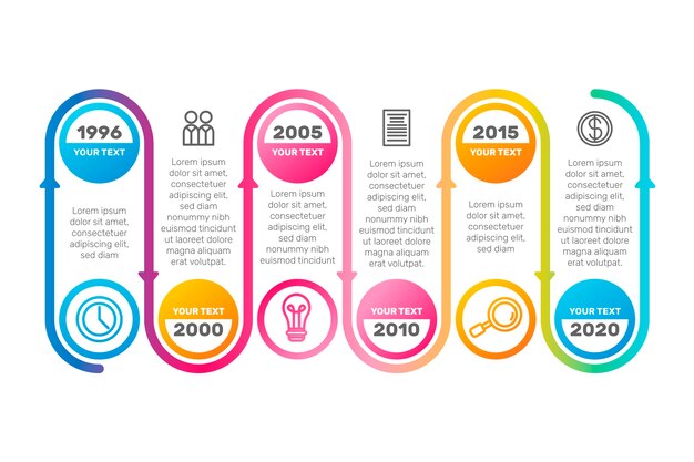 Timeline infographic collection template concept