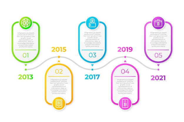 타임 라인 infographic 화려한 디자인