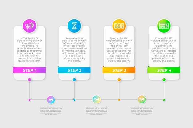 타임 라인 infographic 다채로운 템플릿