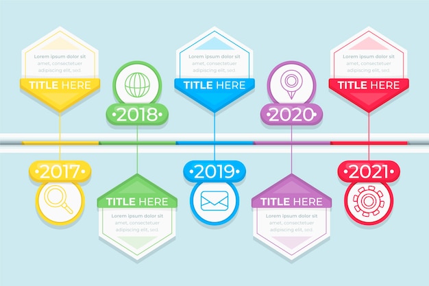 진행과 타임 라인 infographic 개념