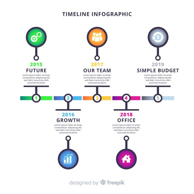 타임 라인 infographic 디자인