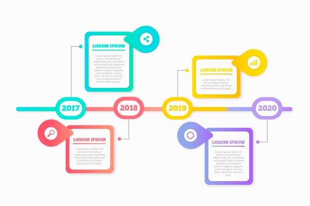 Timeline infographic in flat design