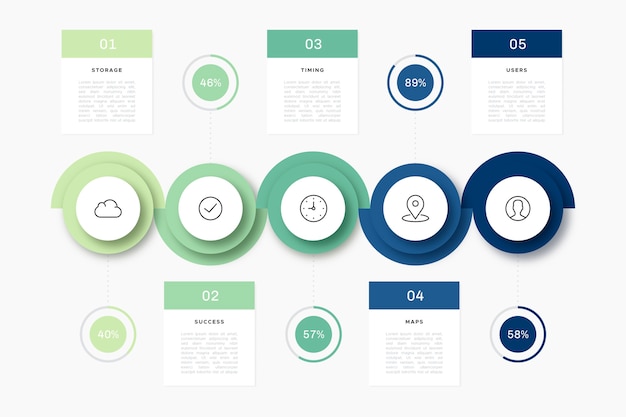 Timeline infographic in flat design